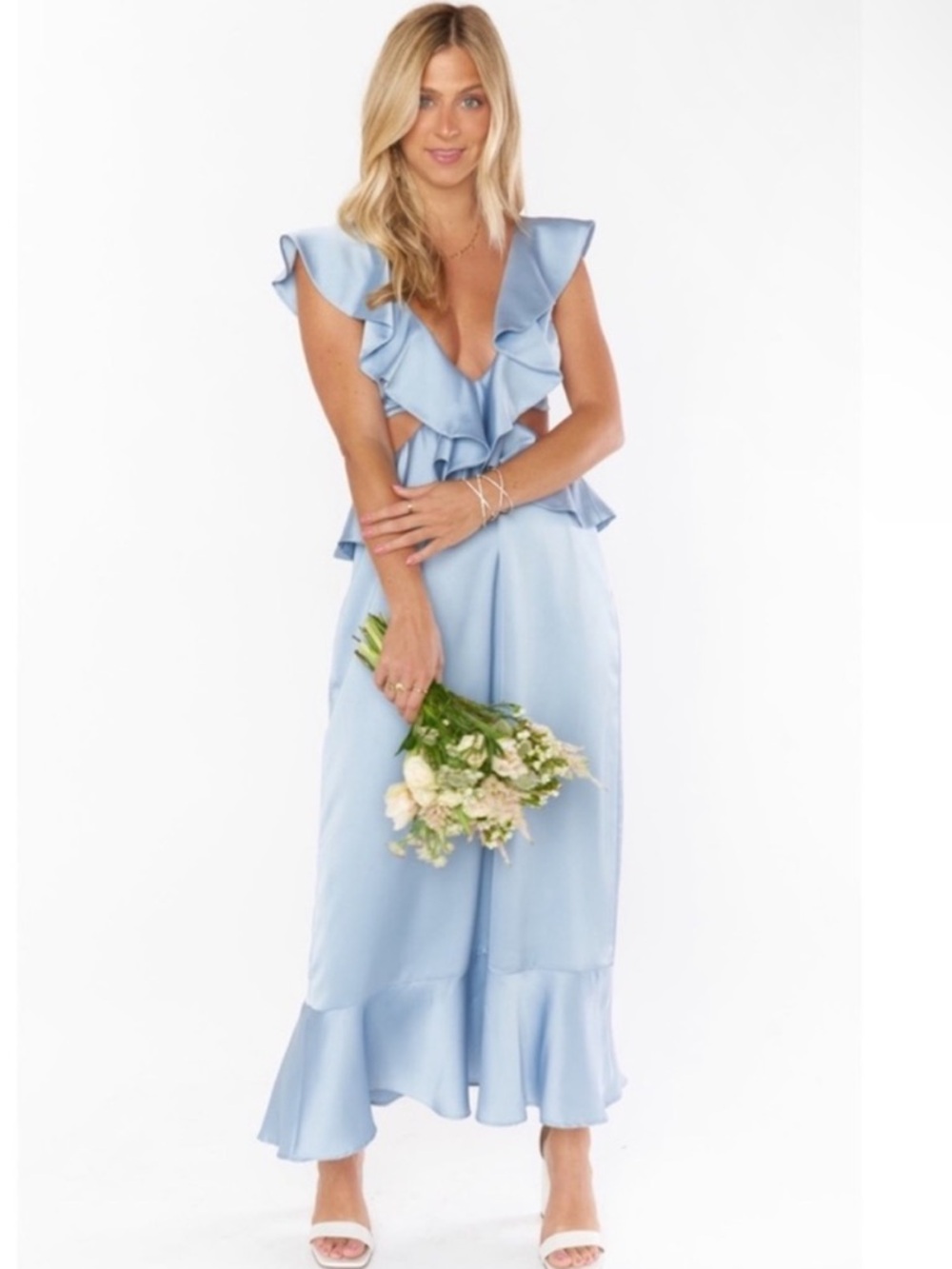 Show Me Your MuMu Steele Blue Zoey Midi Bridesmaid Dress